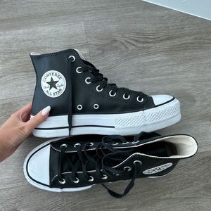 Black leather converse